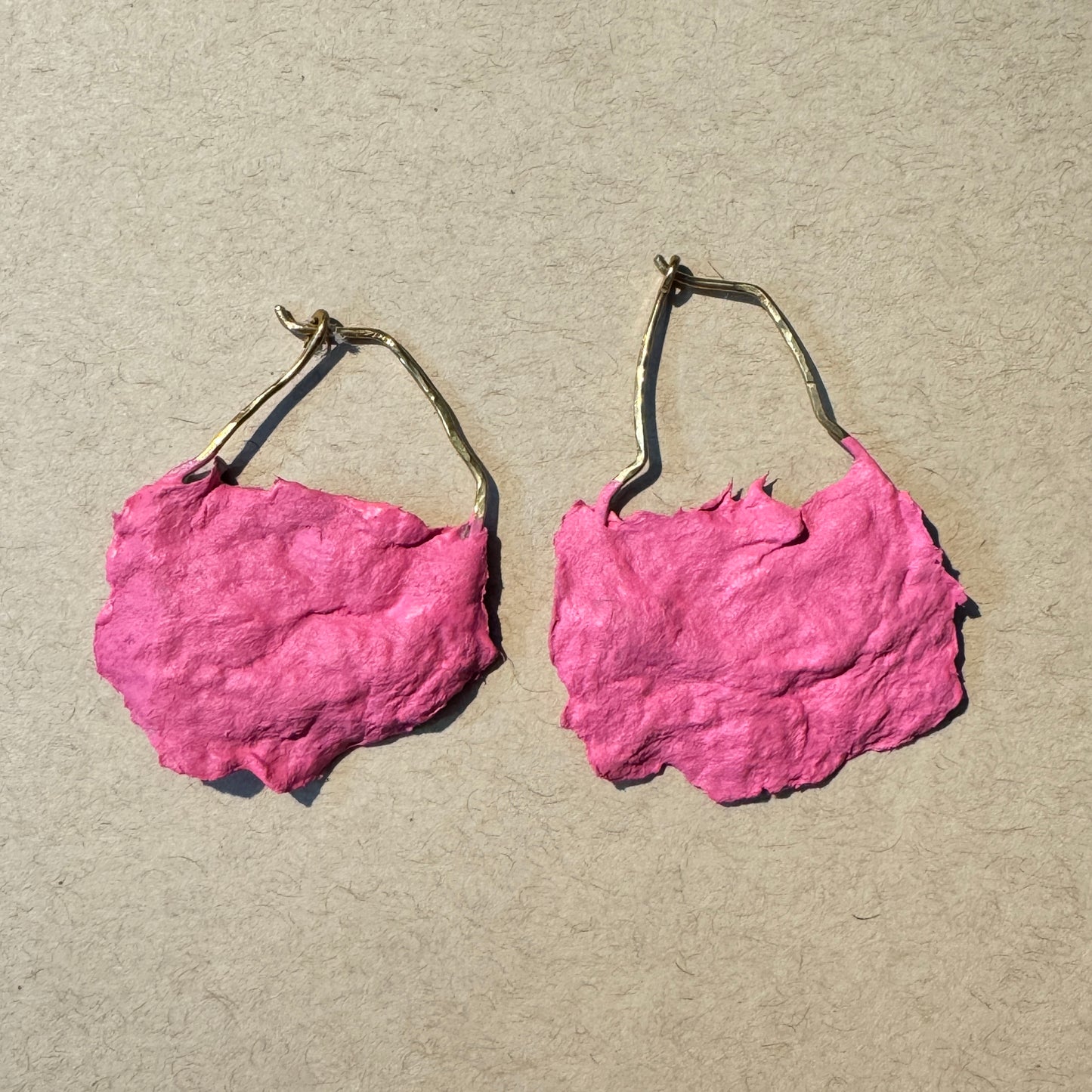 Hand-Formed Paper Clay Earrings – One of a Kind