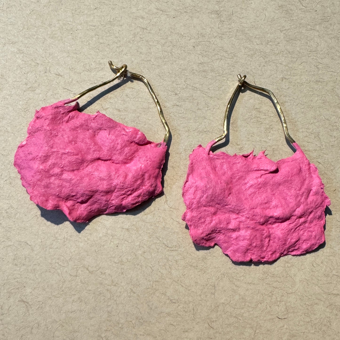 Hand-Formed Paper Clay Earrings – One of a Kind