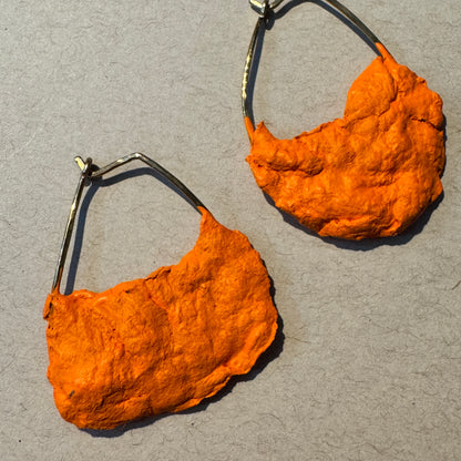 Hand-Formed Paper Clay Earrings – One of a Kind