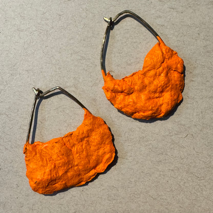 Hand-Formed Paper Clay Earrings – One of a Kind