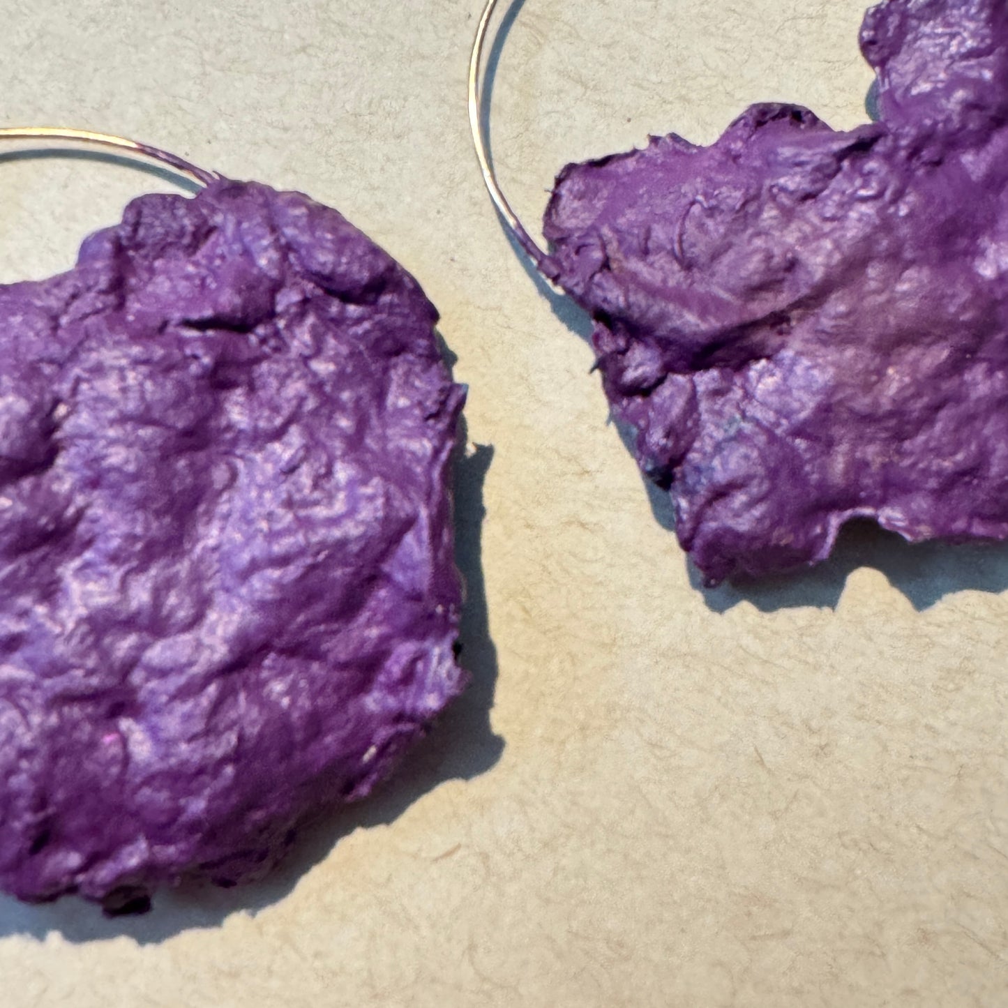 Hand-Formed Paper Clay Earrings – One of a Kind