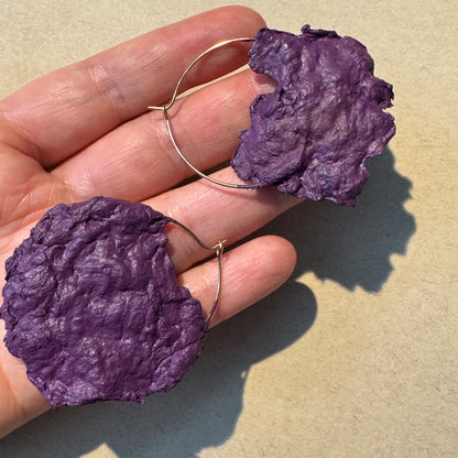 Hand-Formed Paper Clay Earrings – One of a Kind