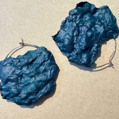 Hand-Formed Paper Clay Earrings – One of a Kind