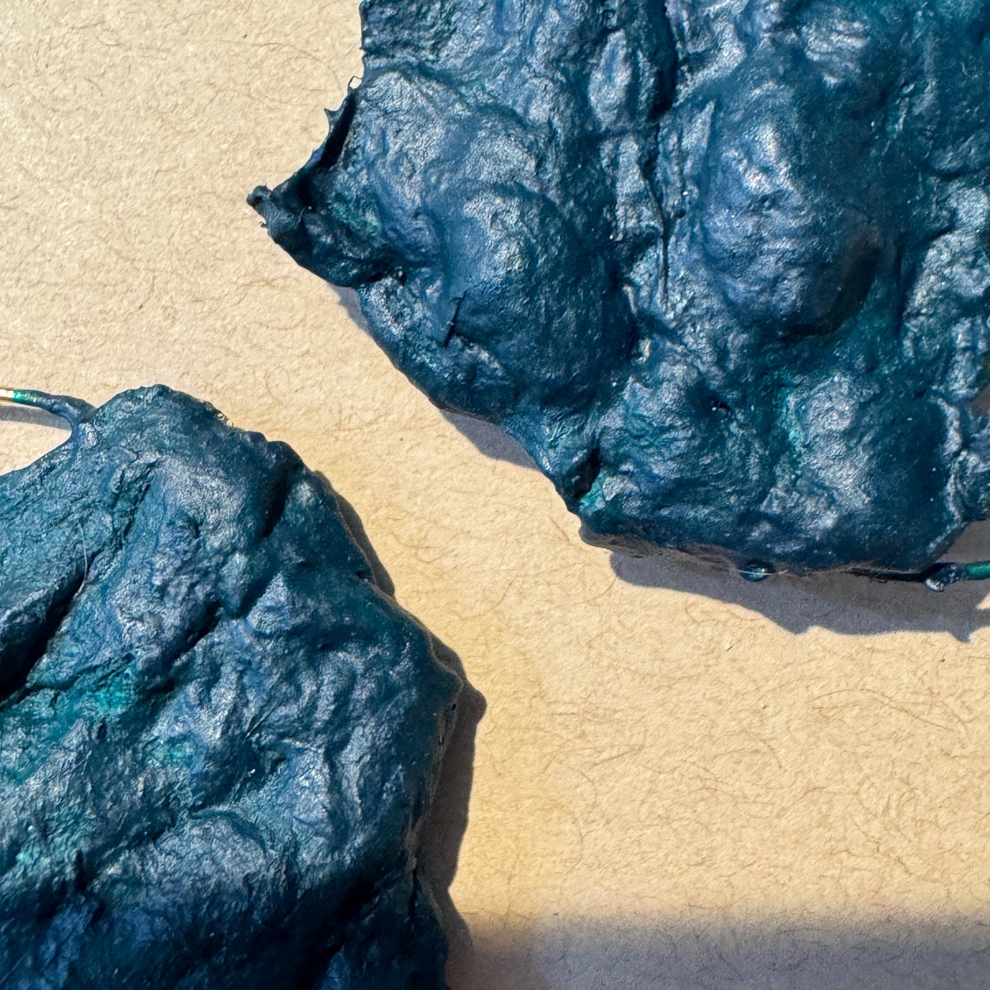 Hand-Formed Paper Clay Earrings – One of a Kind