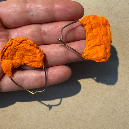 Hand-Formed Paper Clay Earrings – One of a Kind