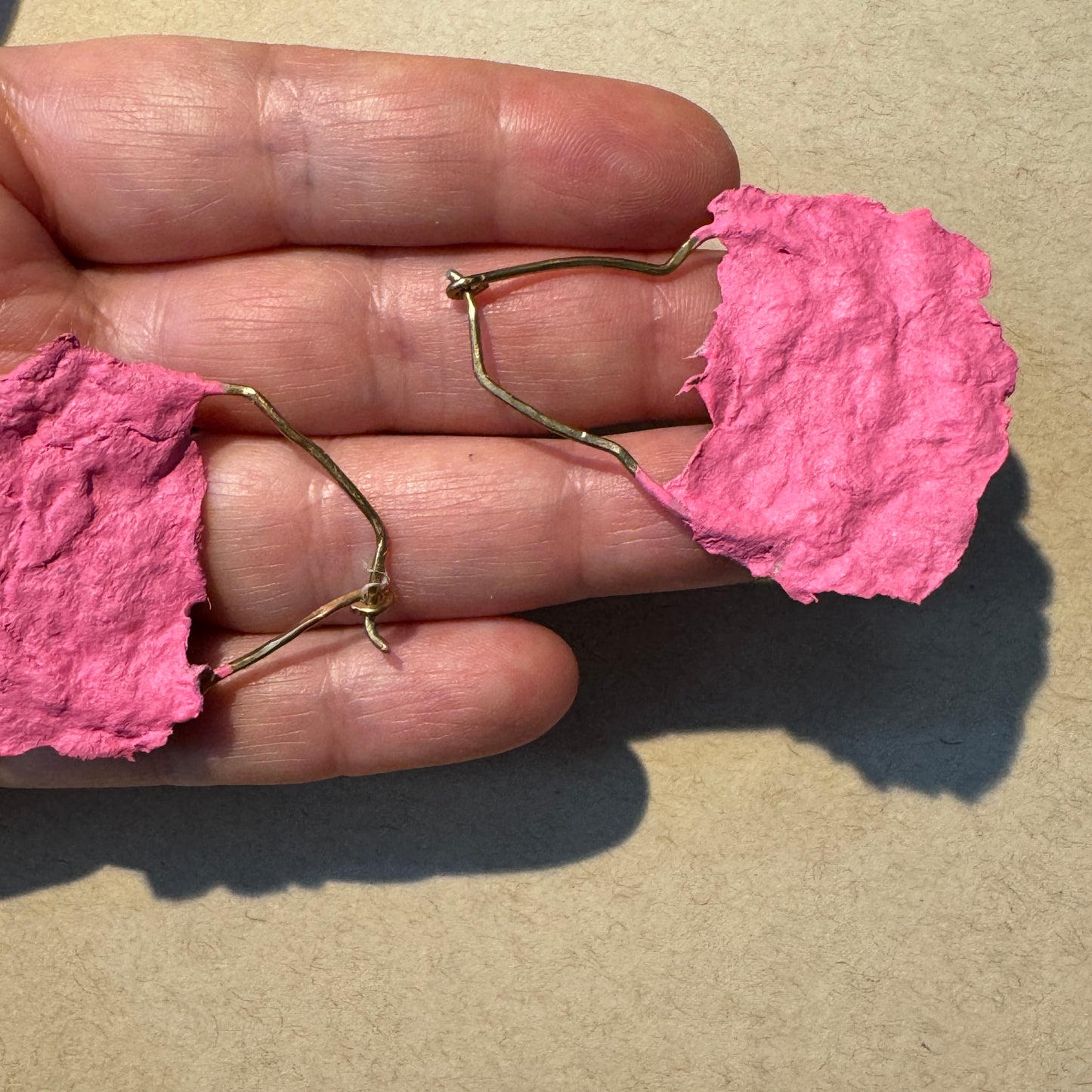 Hand-Formed Paper Clay Earrings – One of a Kind