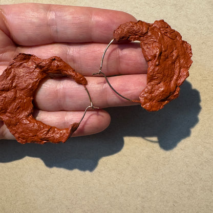 Hand-Formed Paper Clay Earrings – One of a Kind