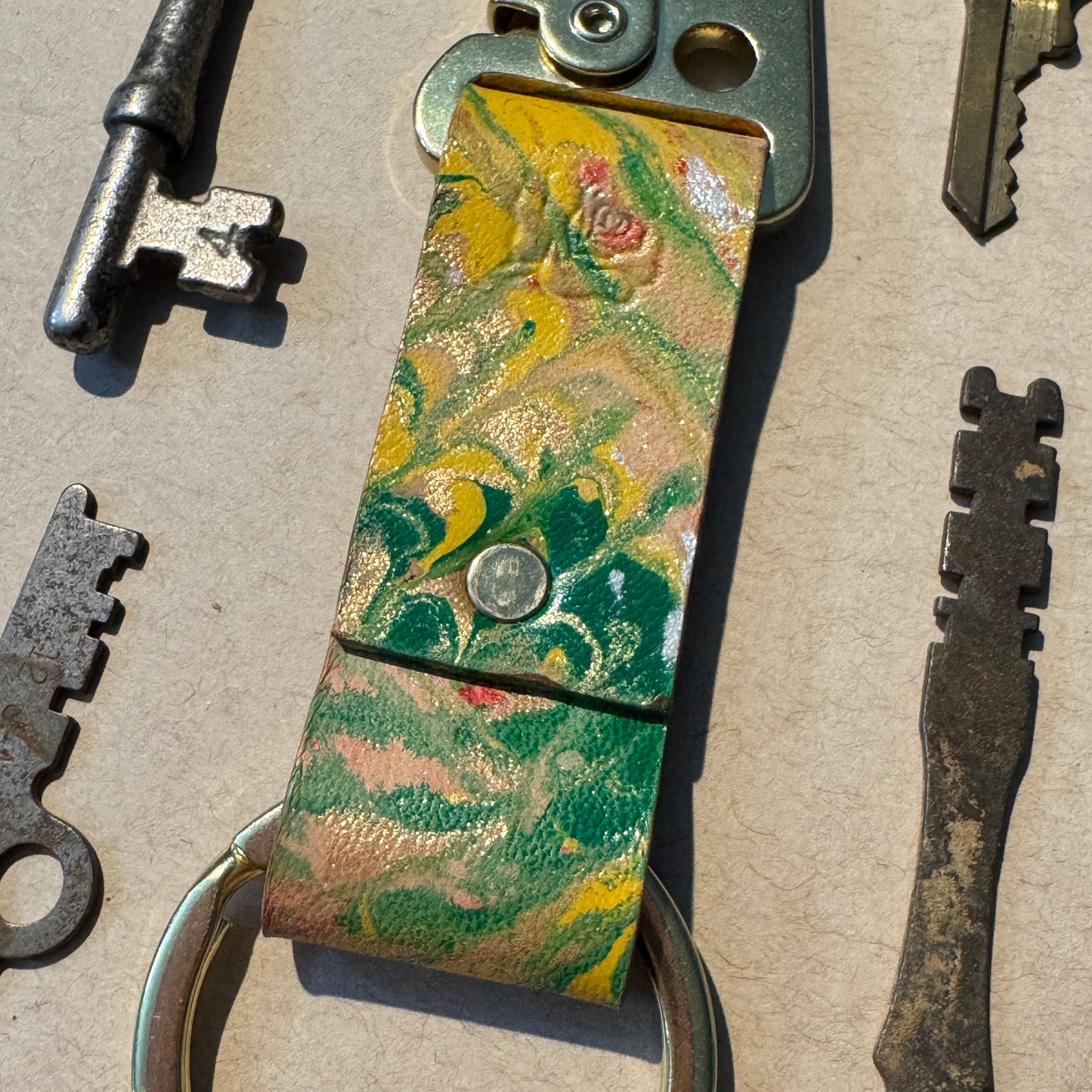 Marbled Leather Key chains