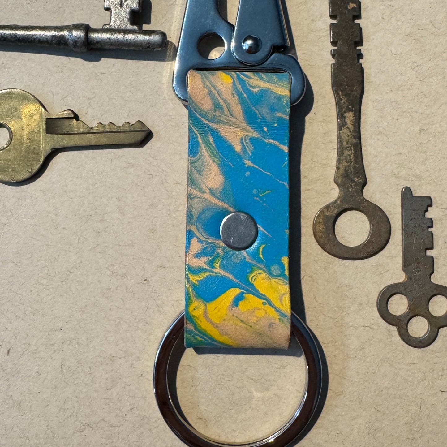 Marbled Leather Key chains