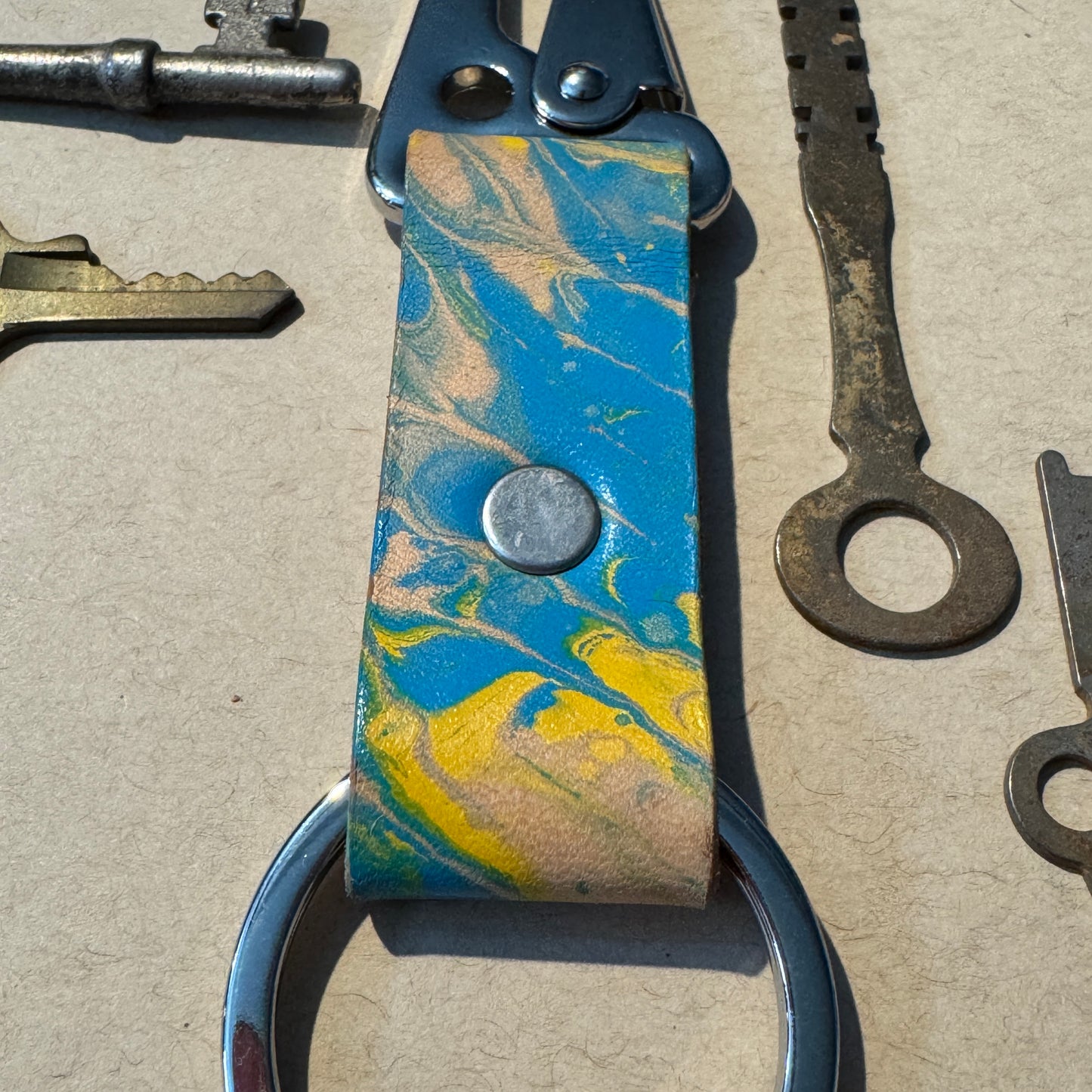 Marbled Leather Key chains