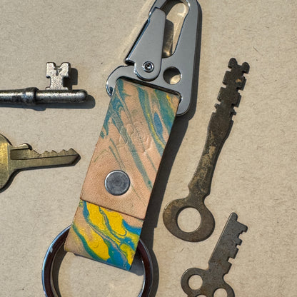 Marbled Leather Key chains