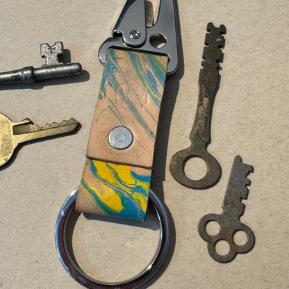 Marbled Leather Key chains