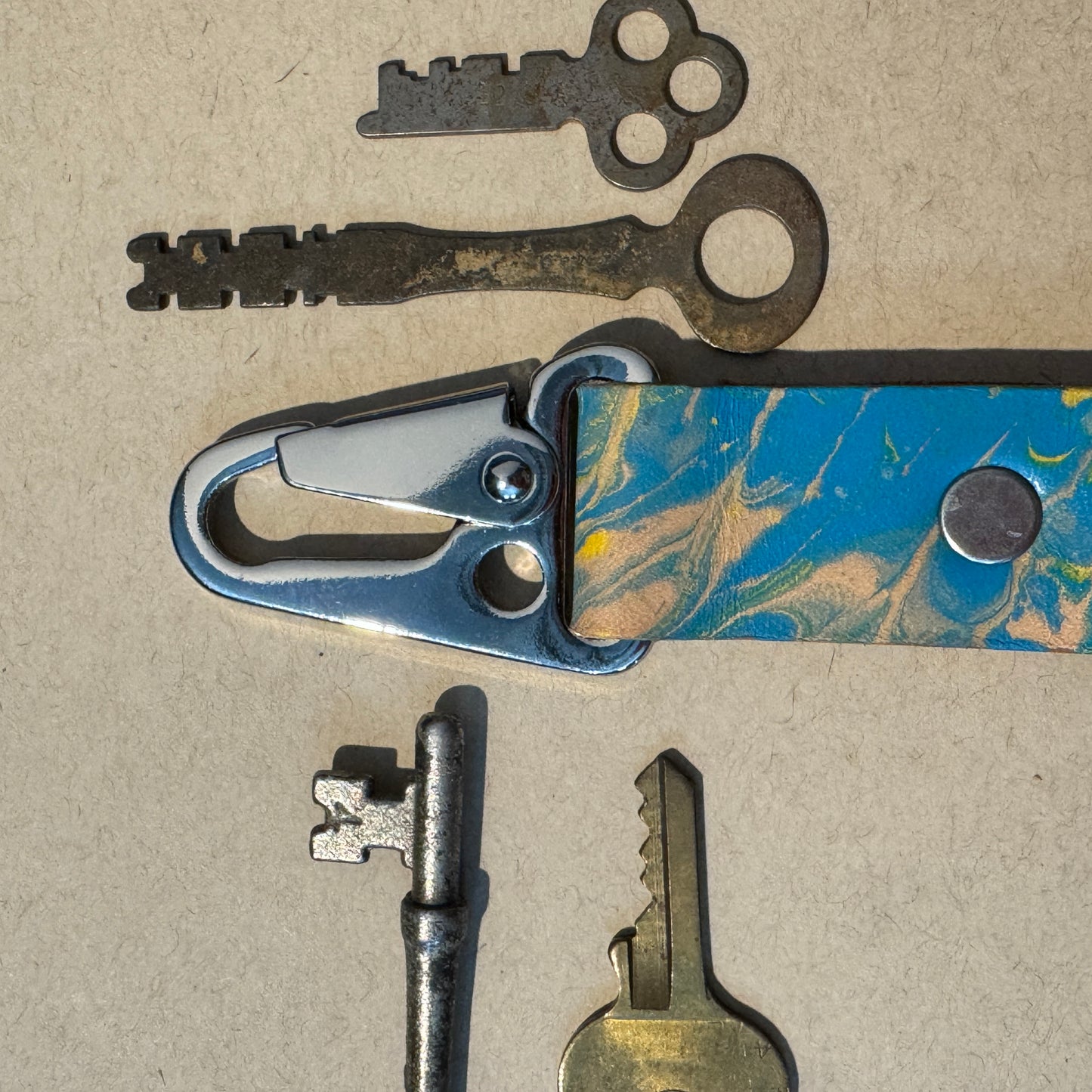 Marbled Leather Key chains