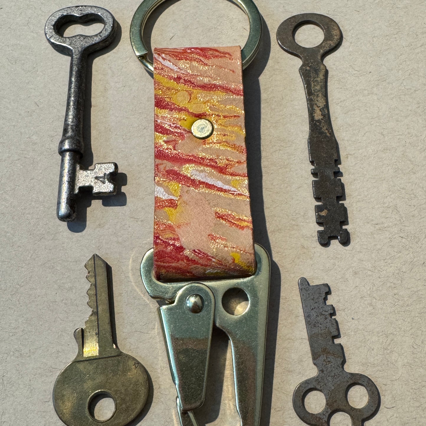 Marbled Leather Key chains