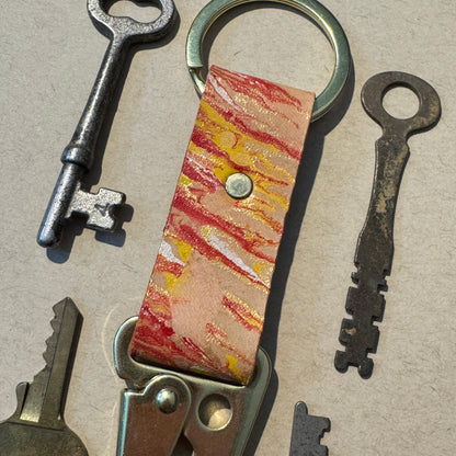 Marbled Leather Key chains