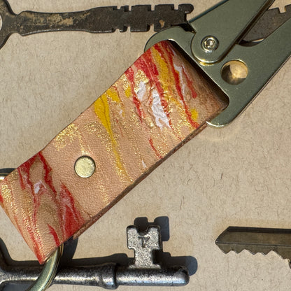 Marbled Leather Key chains