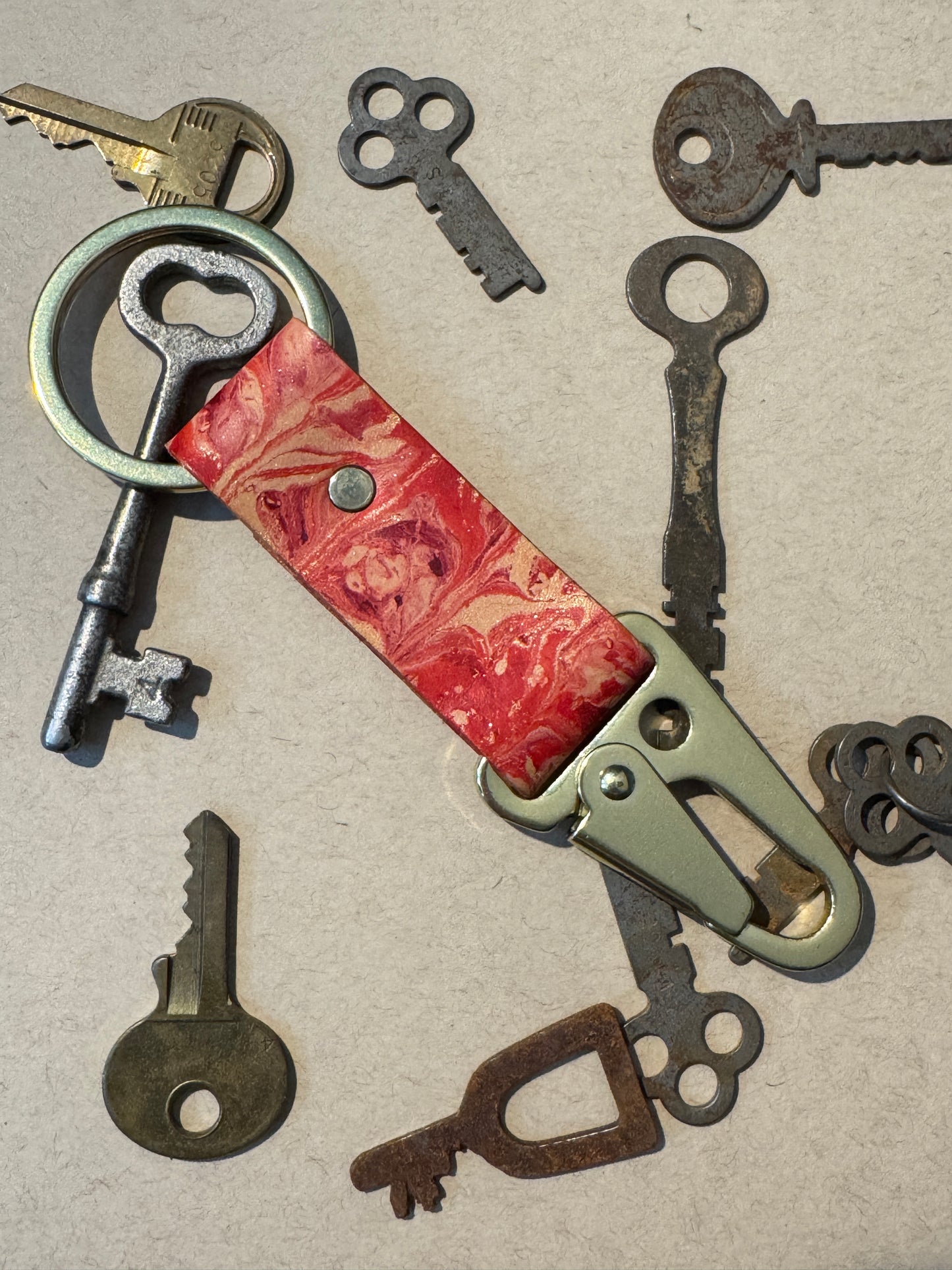 Marbled Leather Key chains
