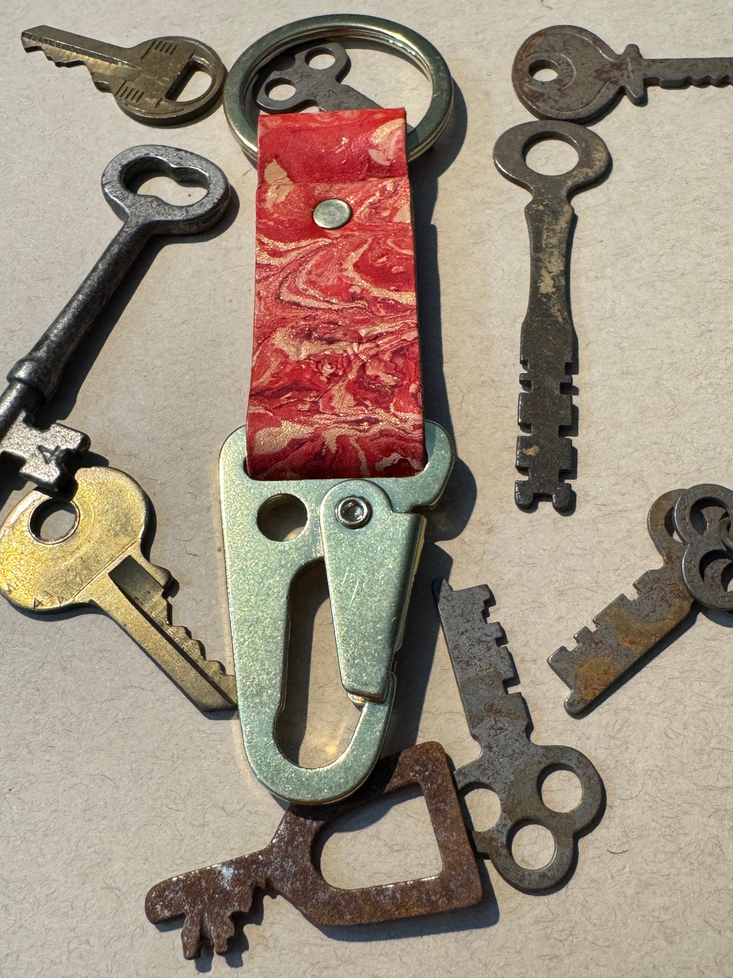 Marbled Leather Key chains