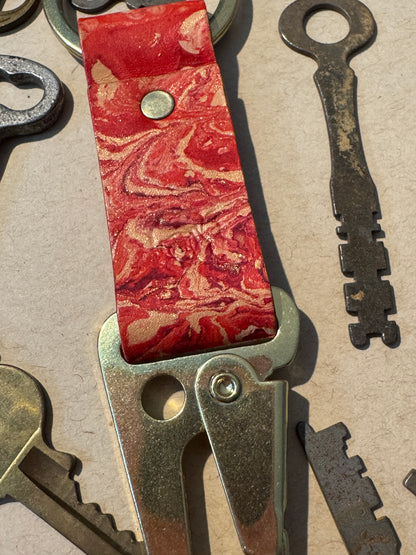 Marbled Leather Key chains