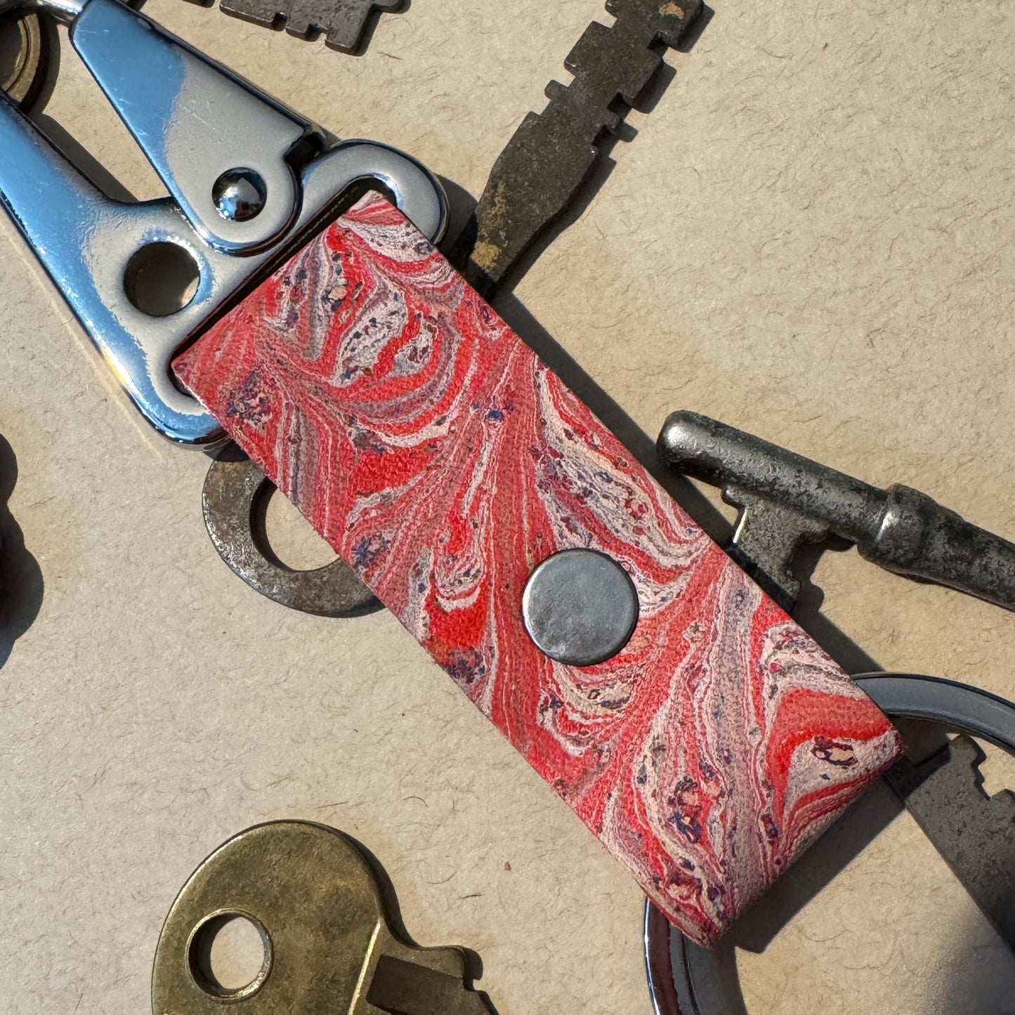 Marbled Leather Key chains