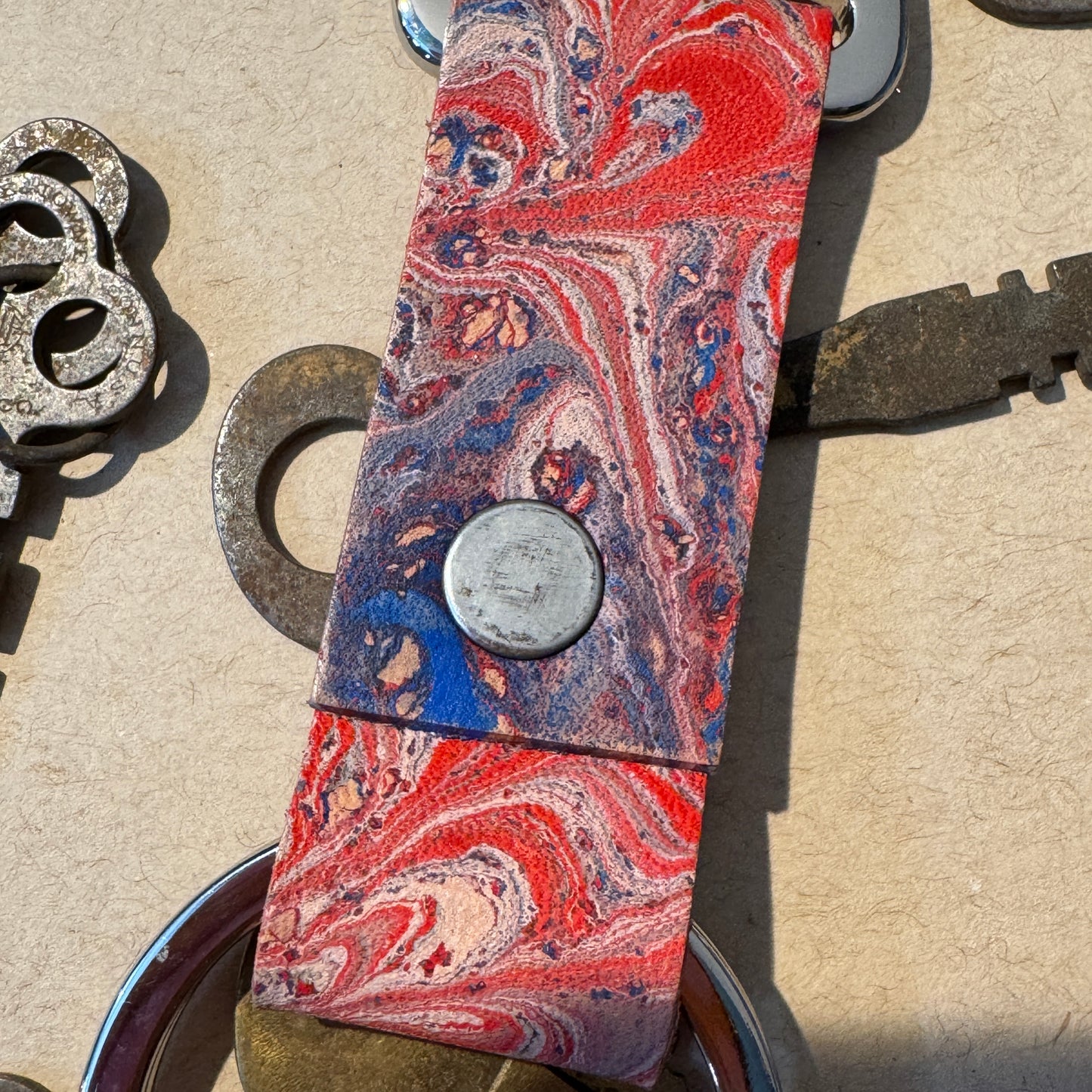 Marbled Leather Key chains