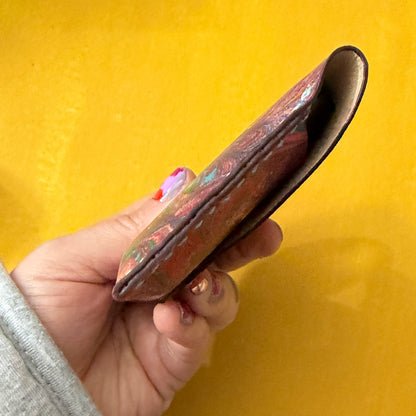 Perfume Pouch for samples  Blue Brown & Yellow Marbled