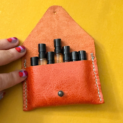 Perfume Pouch for samples Orange Shiny