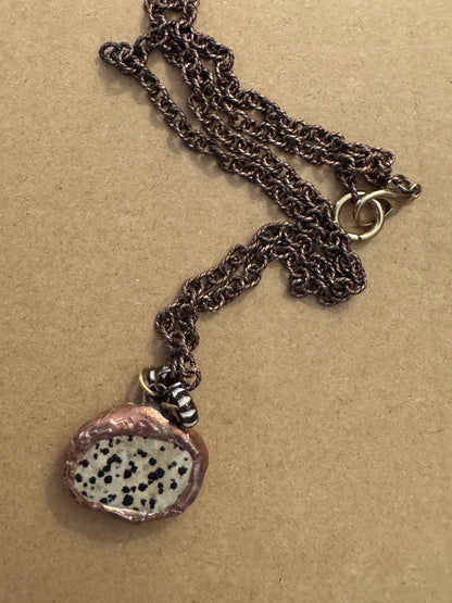 Clawprint Calm: Double-Sided Dalmatian Jasper Necklace