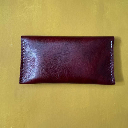 Perfume Pouch for samples Burgundy Shiny white thread