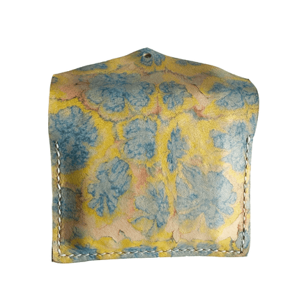 Perfume Pouch for samples  Blue & Yellow Marbled